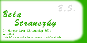 bela stranszky business card